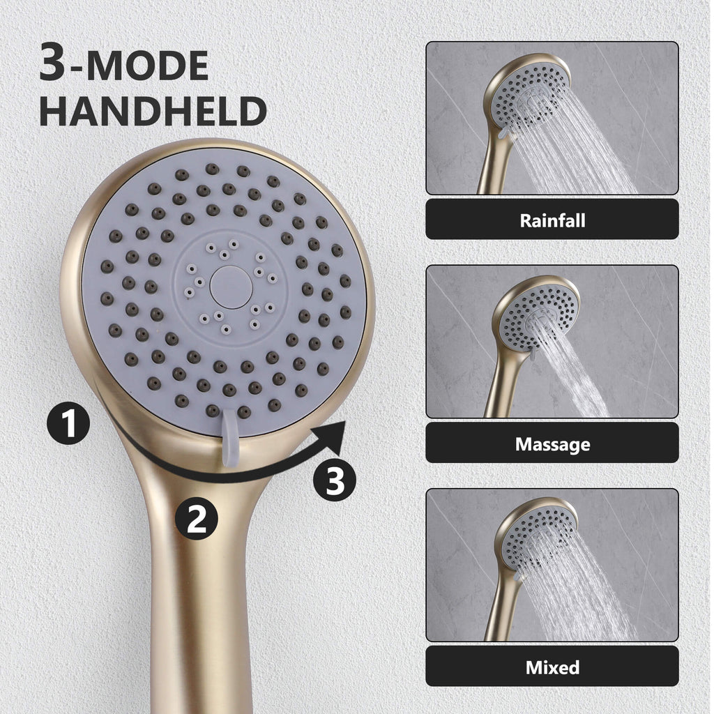 Minimalist Shower Faucet Set with Handheld Sprayer