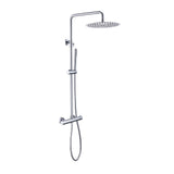 Thermostatic Outdoor Shower Wall Mount with 10-Inch Thin Shower Head and Handheld
