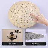 Triple Handle Wall-Mounted Shower with Rain and Handheld