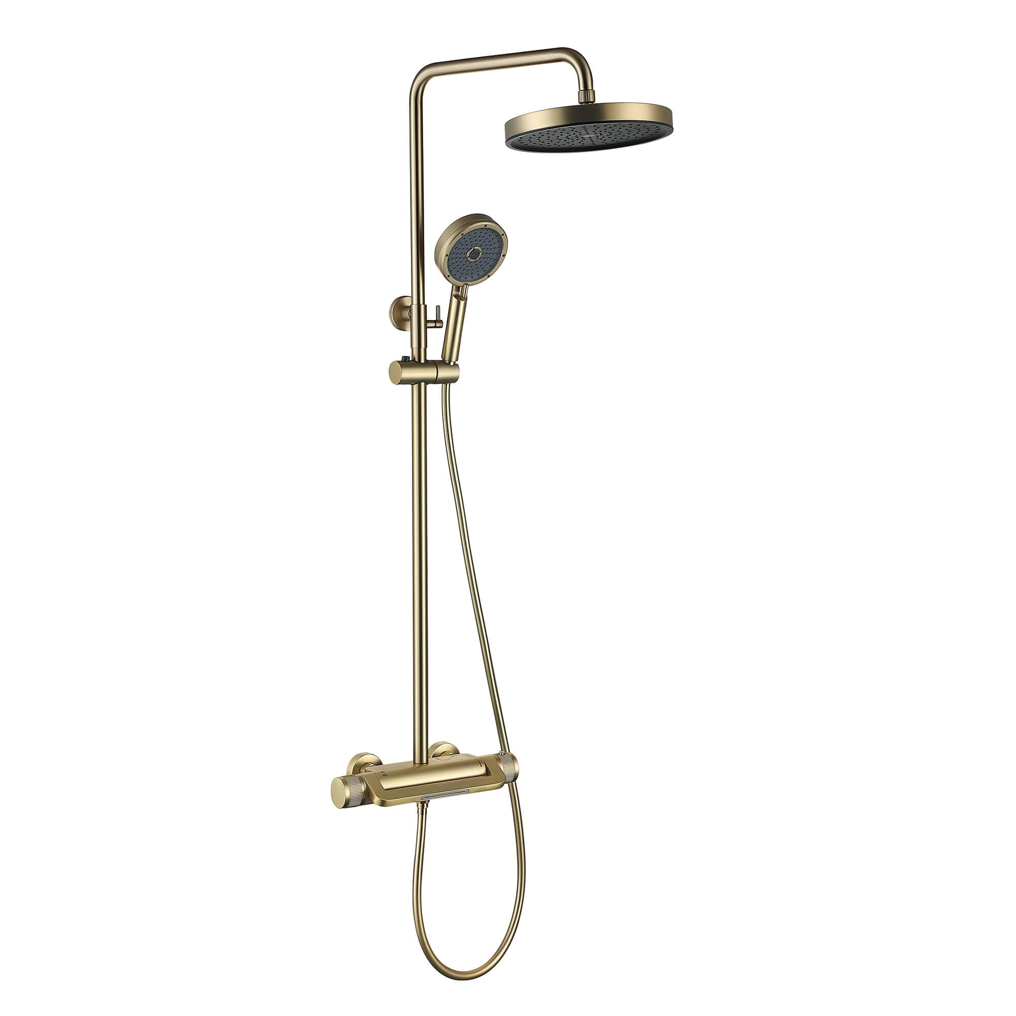Adjustable Thermostatic Shower System with Waterfall Spout