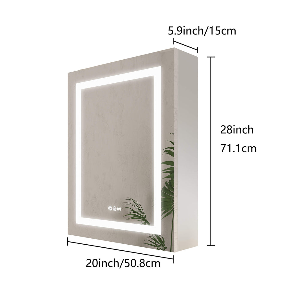 LED Medicine Cabinet with Mirror and Adjustable Shelves