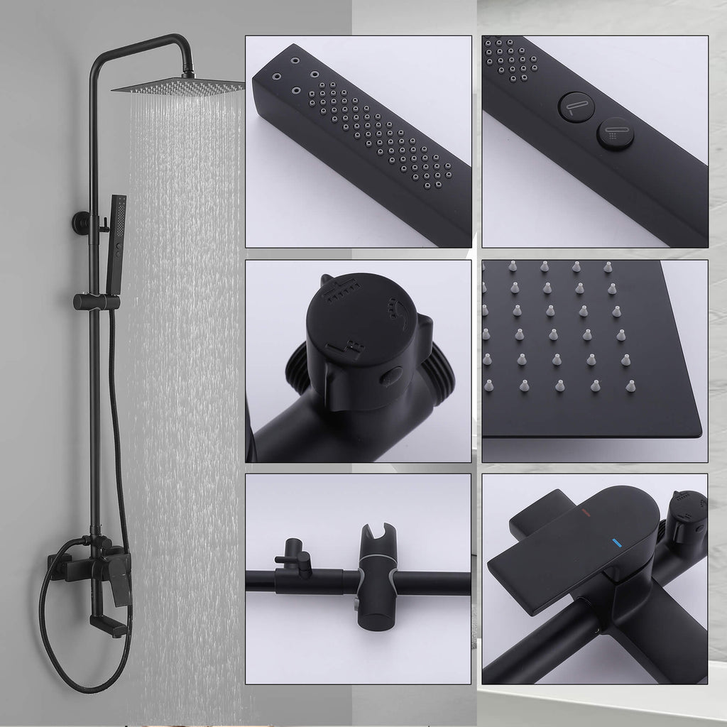 Rainfall Shower System with 3-Function and Dual Handheld Spray