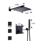 Thermostatic Shower System with 3 Body Jets and Button Control