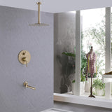 Complete Wall-Mounted Shower Kit with Tub Spout