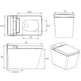 Smart Toilet with Heated Seat, Auto Flushing, Bidet Spray, and Hands-Free Lid