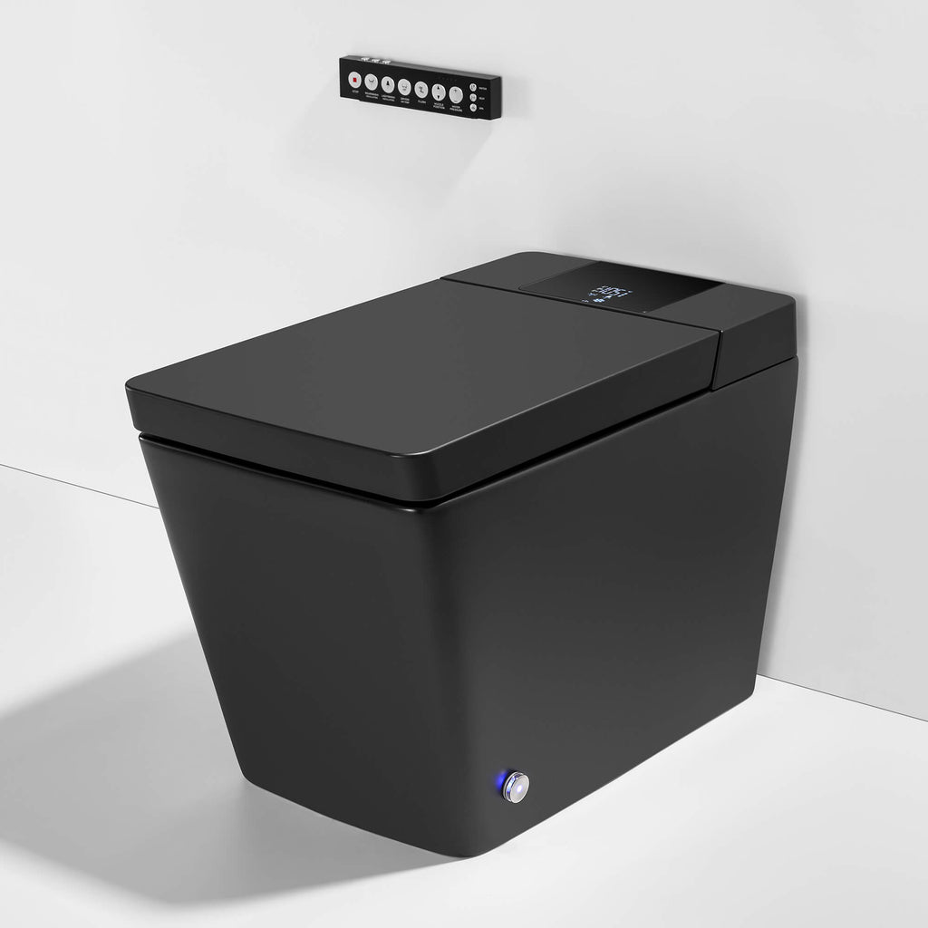 Smart Toilet with Heated Seat, Auto Flushing, Bidet Spray, and Hands-Free Lid