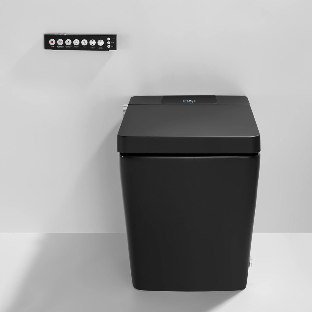 Smart Toilet with Heated Seat, Auto Flushing, Bidet Spray, and Hands-Free Lid