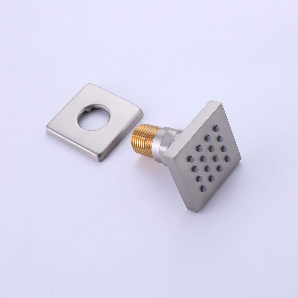 2-Inch Shower Body Jet Adjustable Spa Brass Square Massage Shower Silde Sprayer