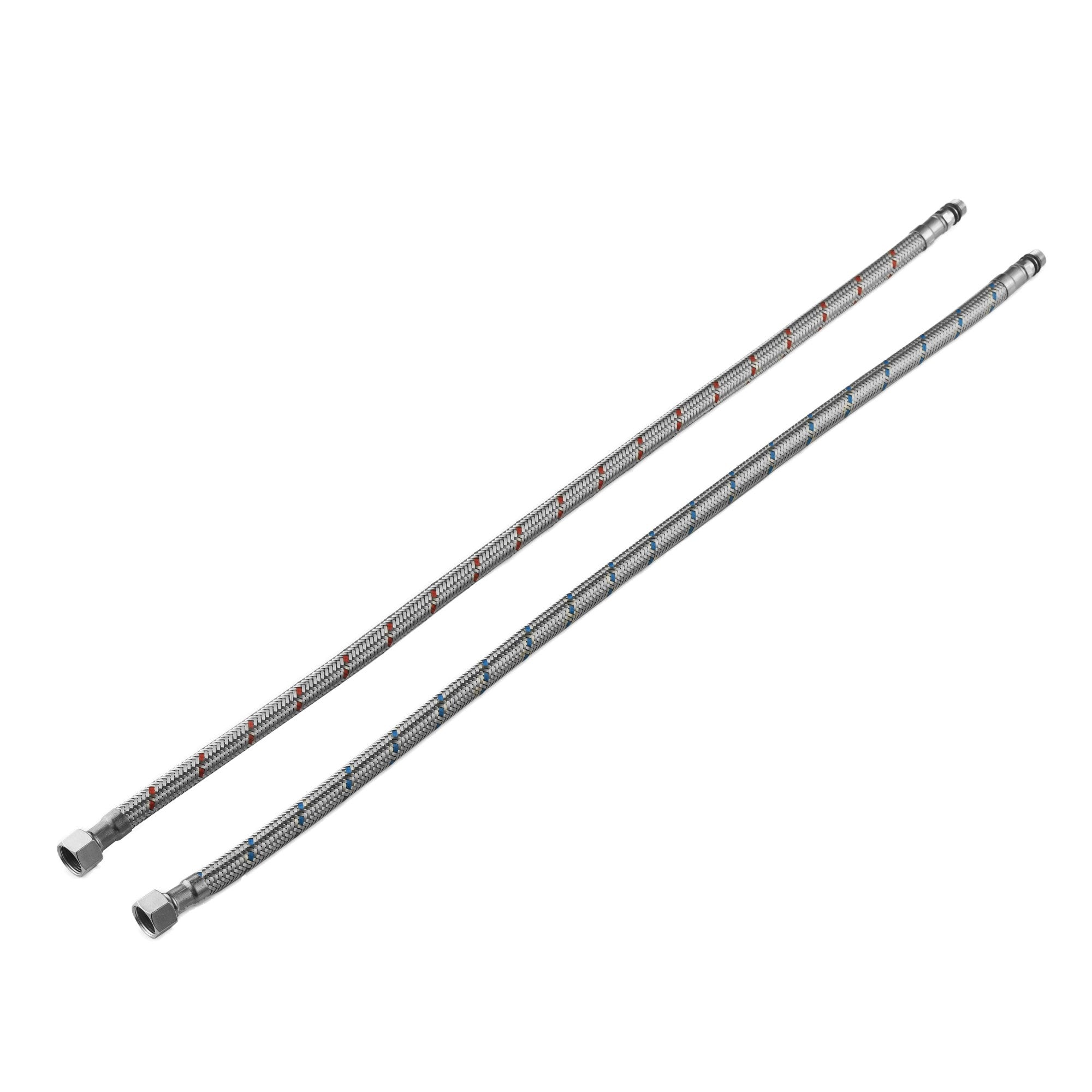 Stainless Steel Braided Supply Hose for Freestanding Outdoor Shower (Pair) Hot & Cold