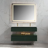48-Inch Double Sink Floating Vanity with White Countertop