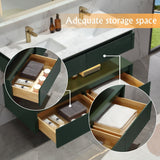 48-Inch Double Sink Floating Vanity with White Countertop