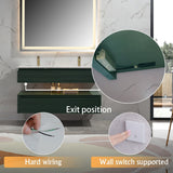 48-Inch Double Sink Floating Vanity with White Countertop