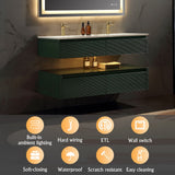 48-Inch Double Sink Floating Vanity with White Countertop