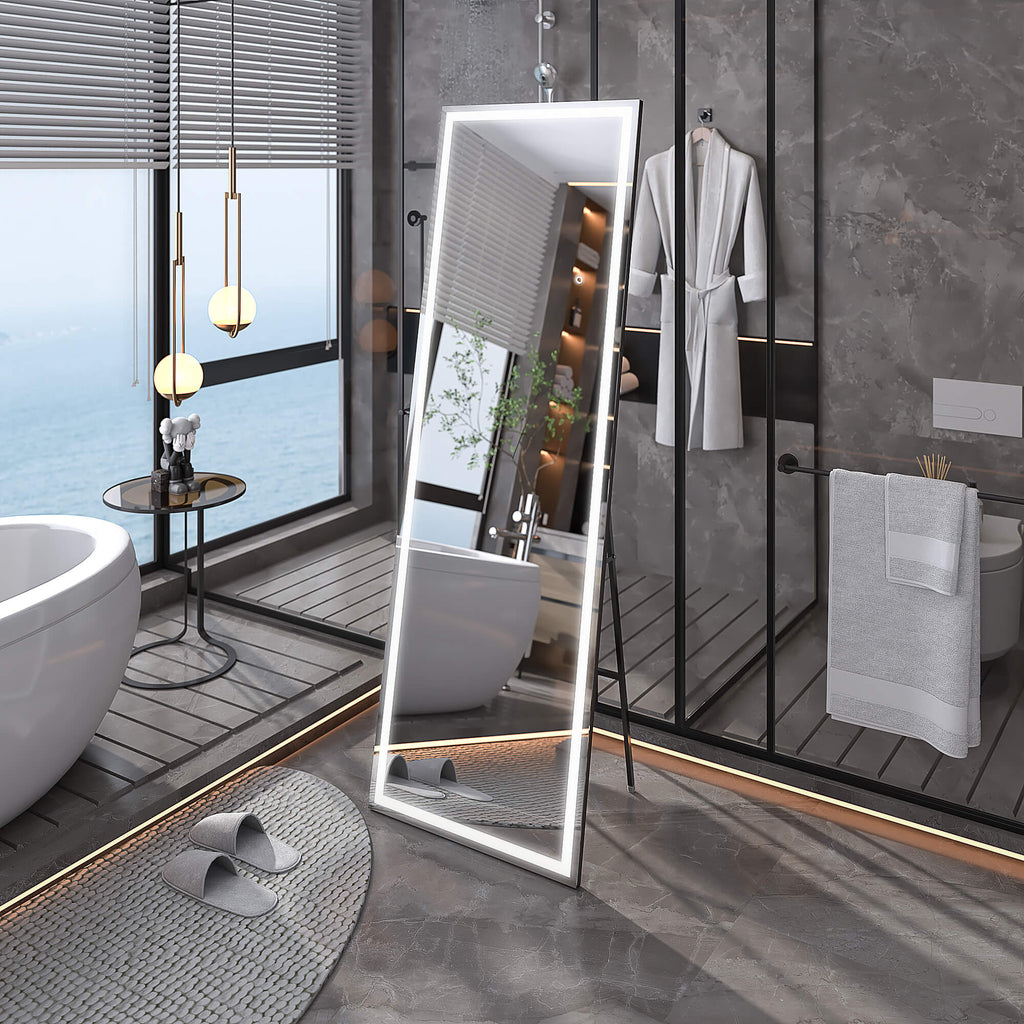 Vertical LED Full-Length Mirror with 3-Color Adjustable Light