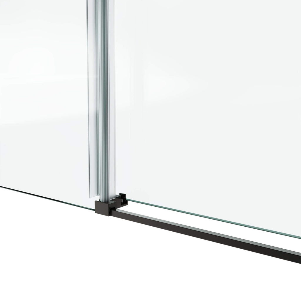 Frameless Glass Shower Door 54 x 76 Inch Sliding Shower Door 10 mm SGCC Tempered Glass with Handle and Seal Strips No Leak Design