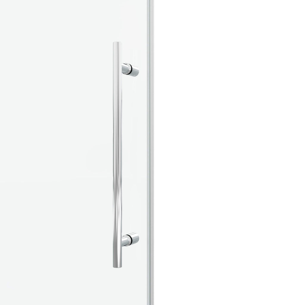 Frameless Glass Shower Door 54 x 76 Inch Sliding Shower Door 10 mm SGCC Tempered Glass with Handle and Seal Strips No Leak Design