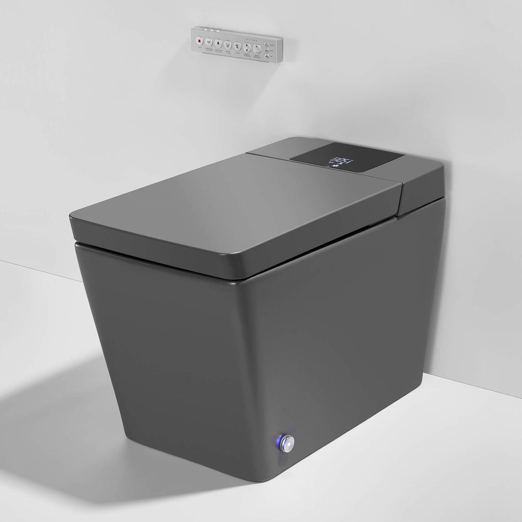 Smart Toilet with Heated Seat, Auto Flushing, Bidet Spray, and Hands-Free Lid