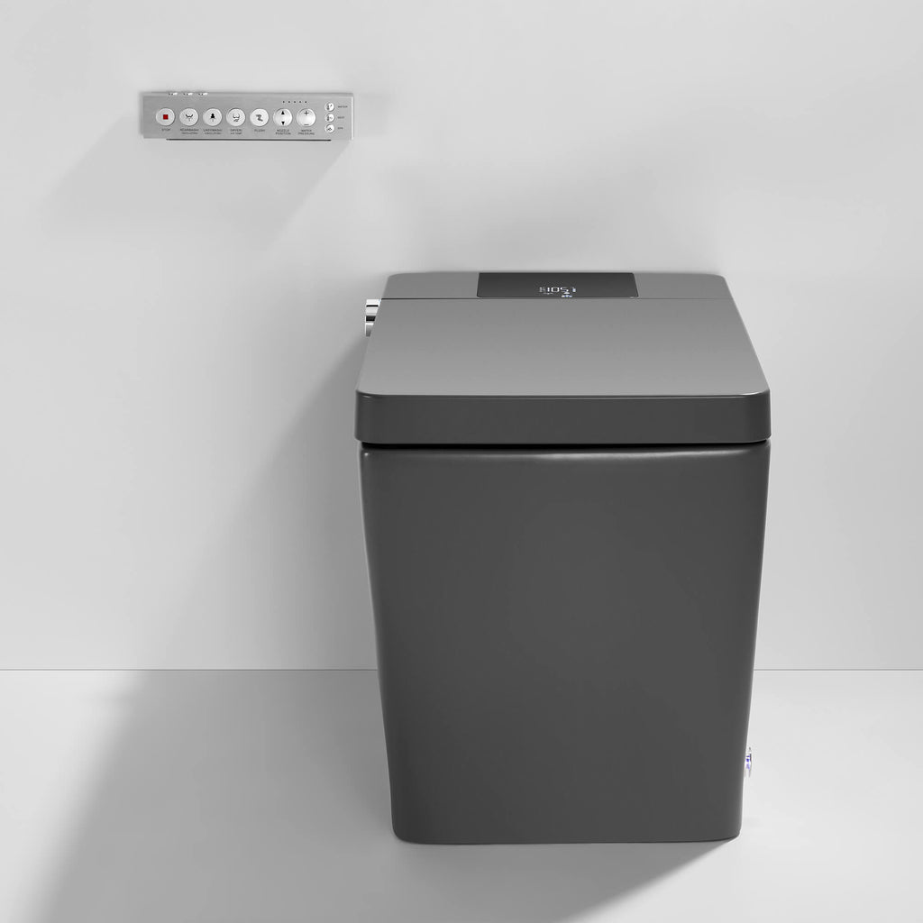 Smart Toilet with Heated Seat, Auto Flushing, Bidet Spray, and Hands-Free Lid