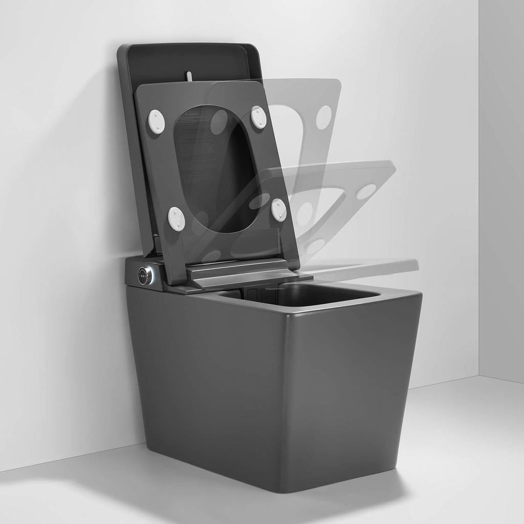 Smart Toilet with Heated Seat, Auto Flushing, Bidet Spray, and Hands-Free Lid