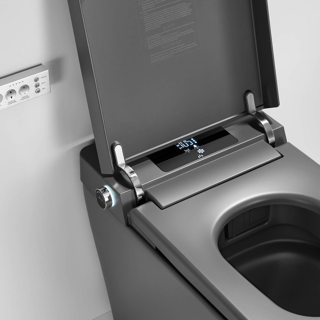 Smart Toilet with Heated Seat, Auto Flushing, Bidet Spray, and Hands-Free Lid