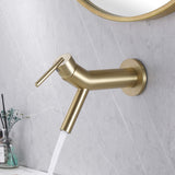 Wall Mount Bathroom Sink Faucet with Brass Hot and Cold Single Handle