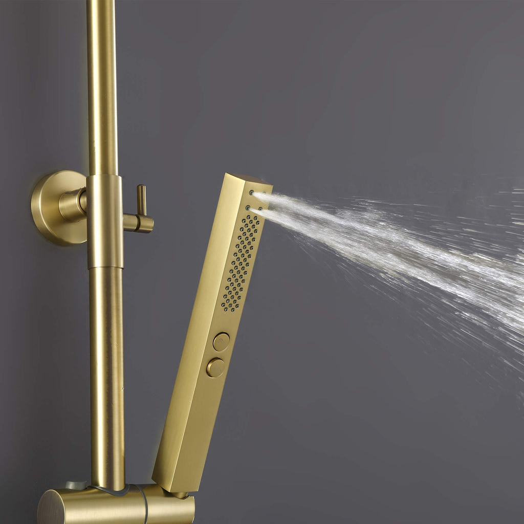 Rainfall Shower System with 3-Function and Dual Handheld Spray