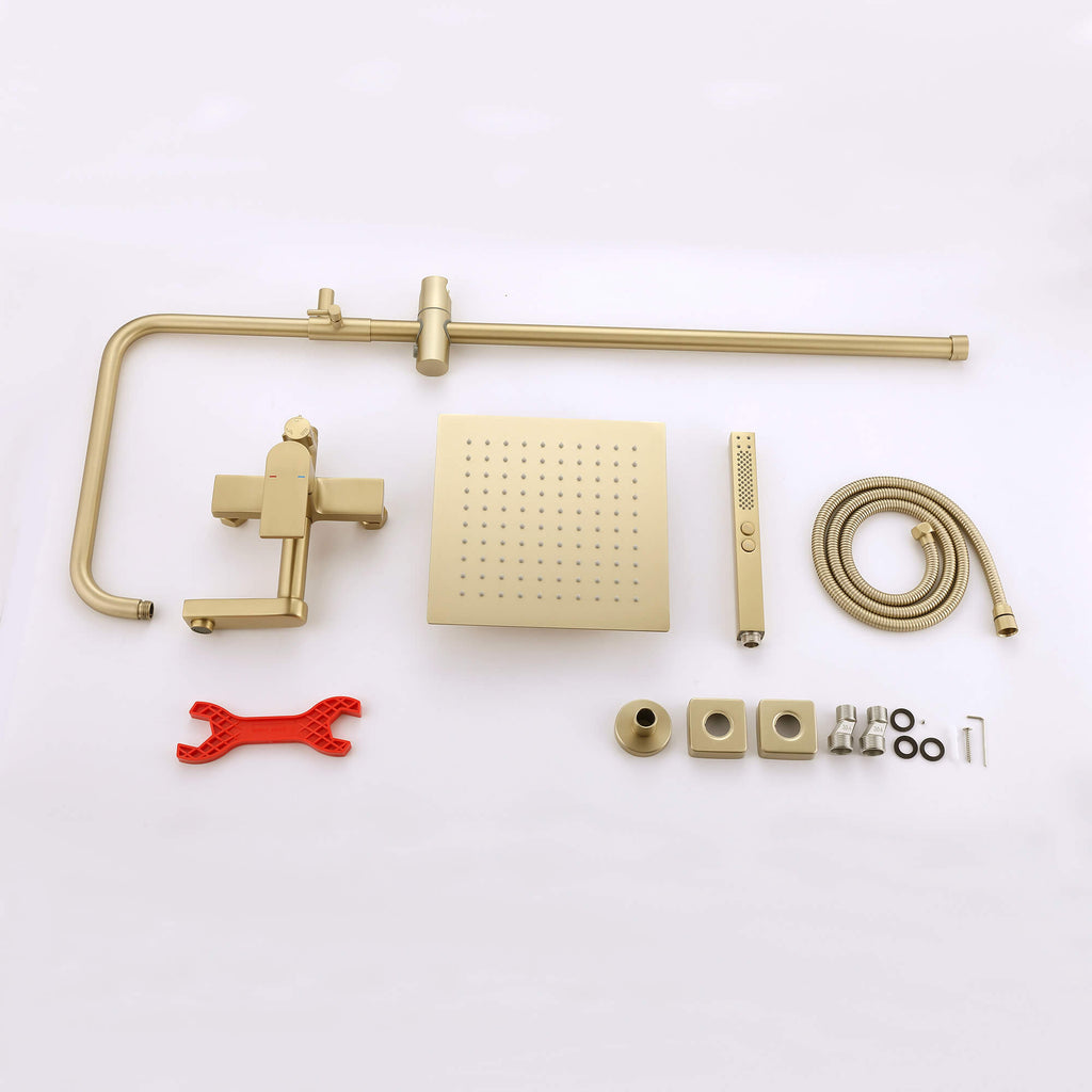 Rainfall Shower System with 3-Function and Dual Handheld Spray