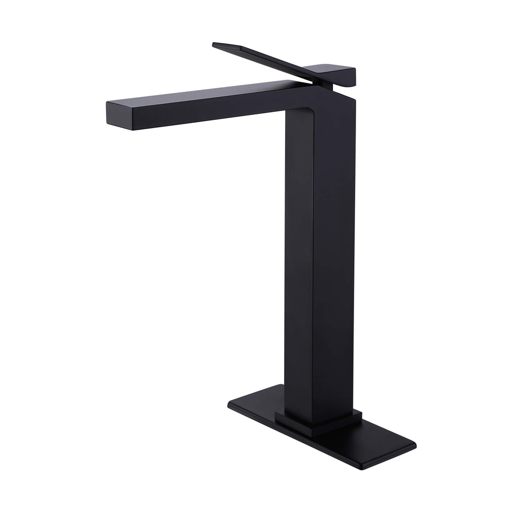 Single-Handle Bathroom Vessel Sink Faucet with Deck Plate
