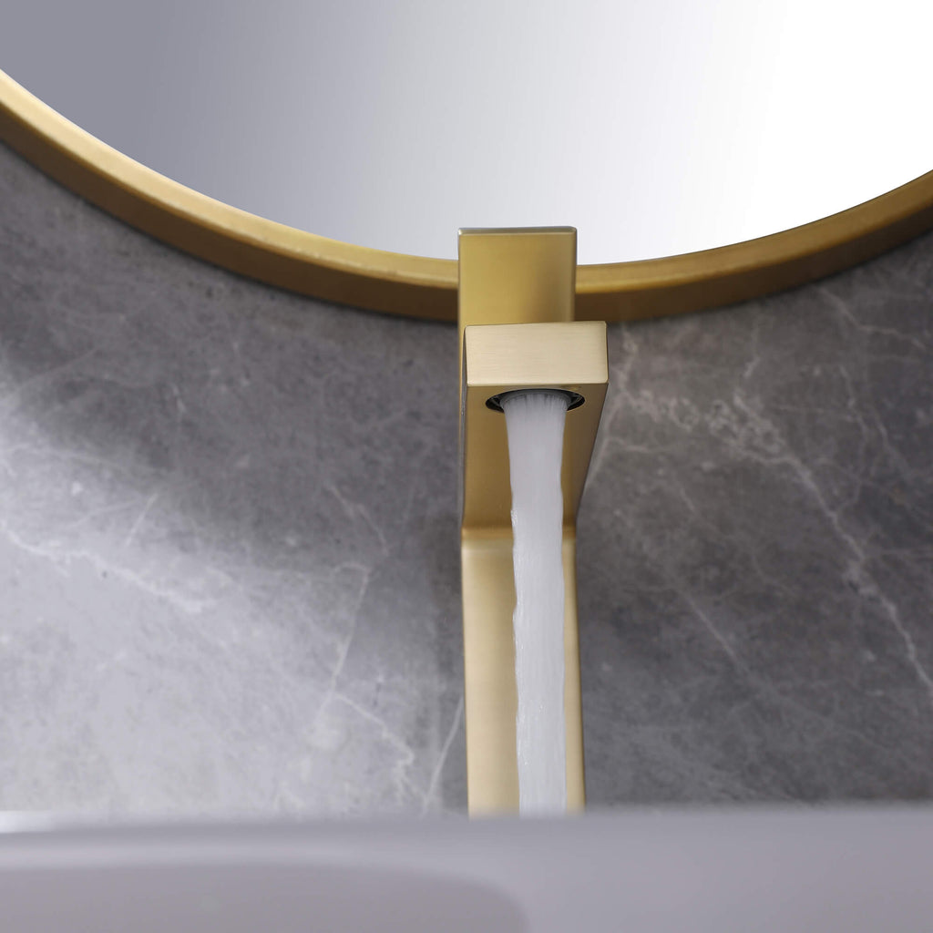Single-Handle Bathroom Vessel Sink Faucet with Deck Plate