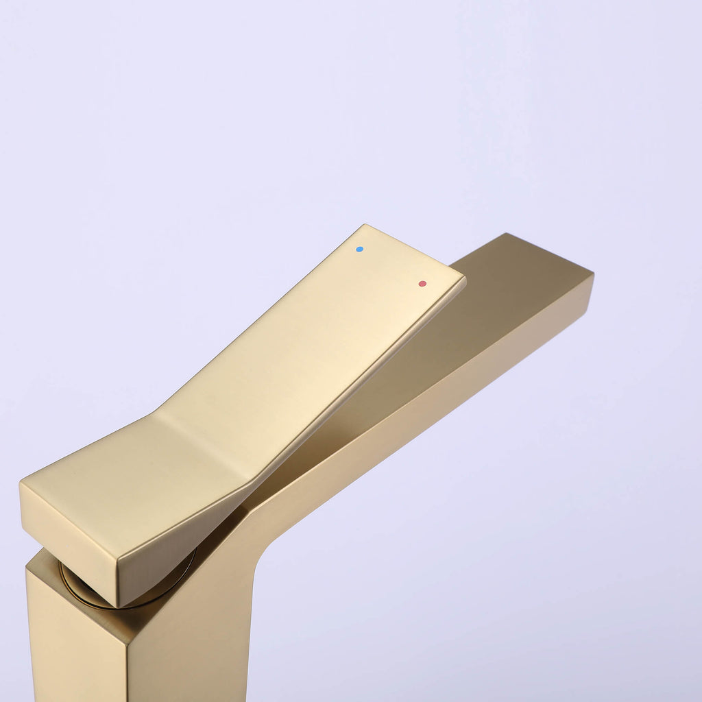 Single-Handle Bathroom Vessel Sink Faucet with Deck Plate