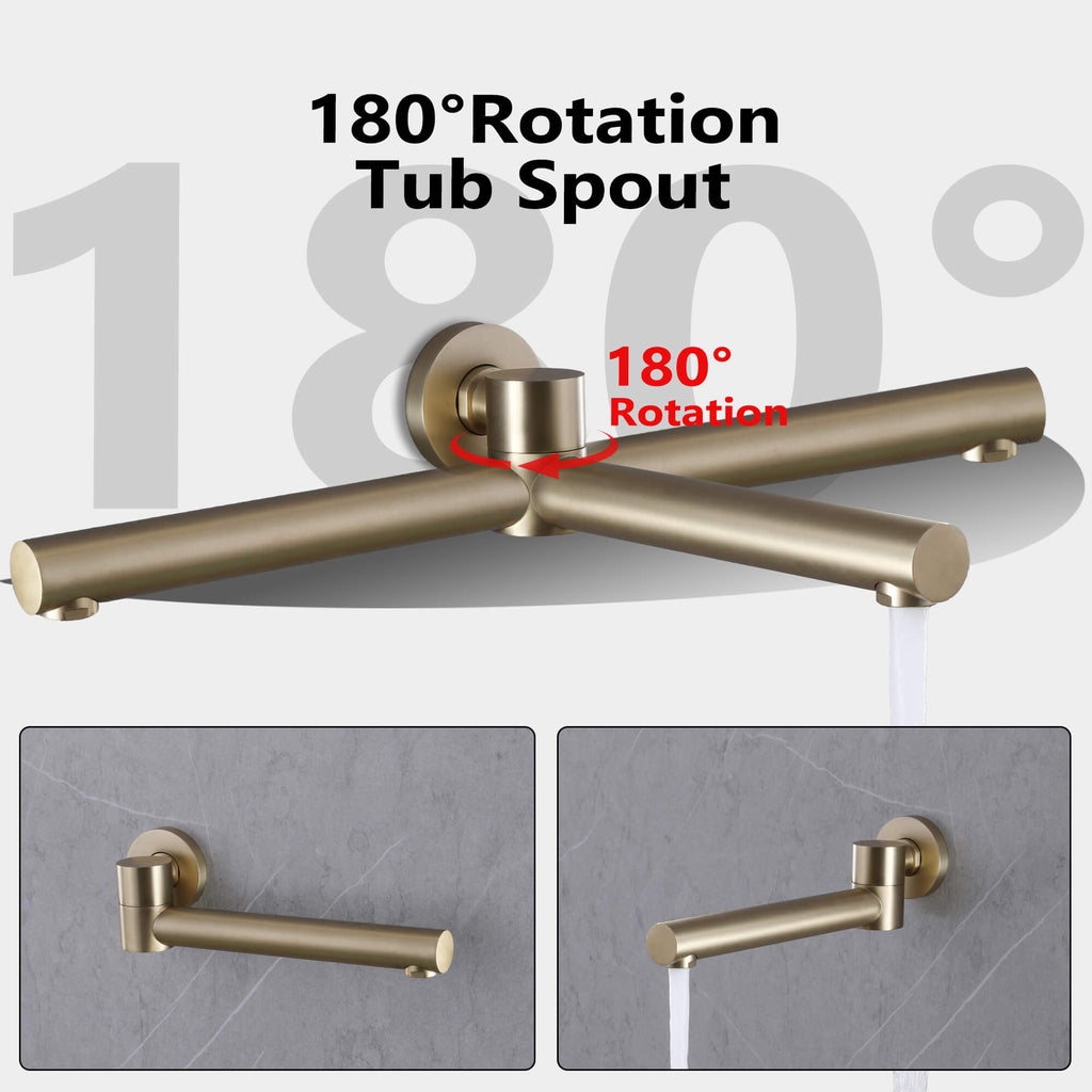 Complete Wall-Mounted Shower Kit with Tub Spout
