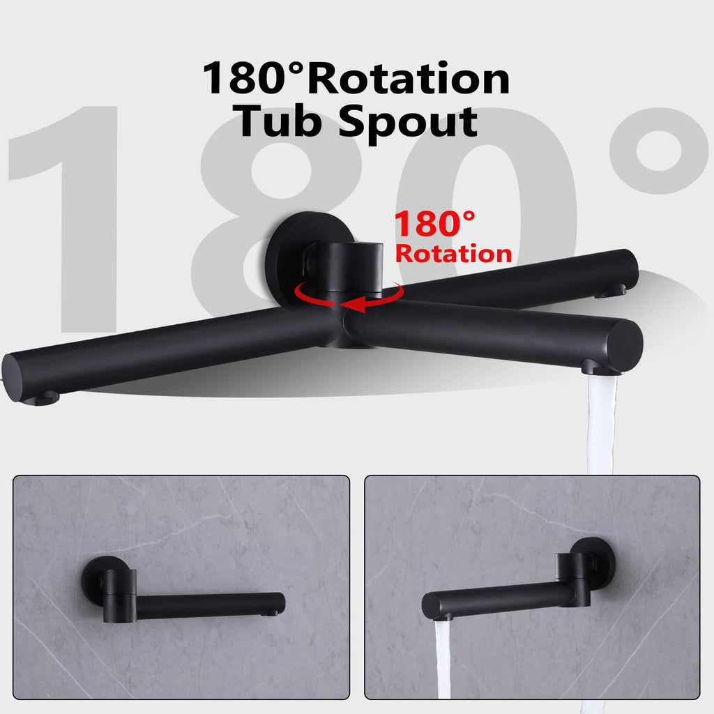 High-Pressure Shower & Tub Faucet Combo with 10-Inch Showerhead
