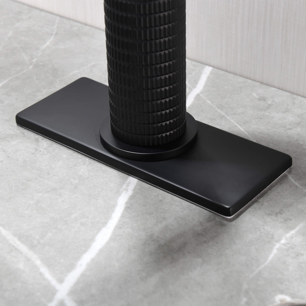 Textured Brass Vessel Sink Faucet with Modern Knurled Body Design