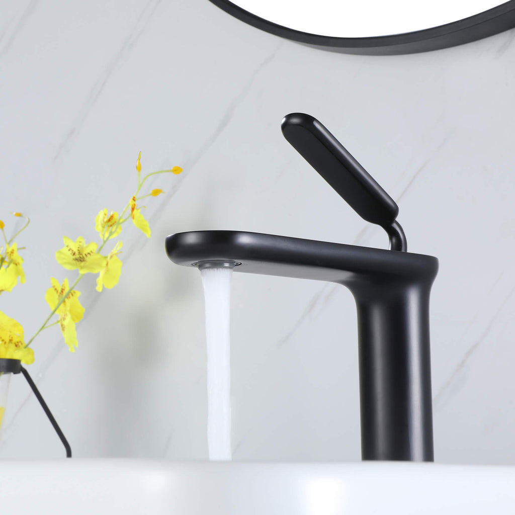 Modern Single-Handle Tall Spout Bathroom Sink Faucet for Vessel Sinks