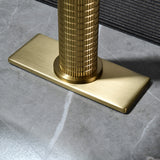 Textured Brass Vessel Sink Faucet with Modern Knurled Body Design