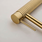 Textured Brass Vessel Sink Faucet with Modern Knurled Body Design