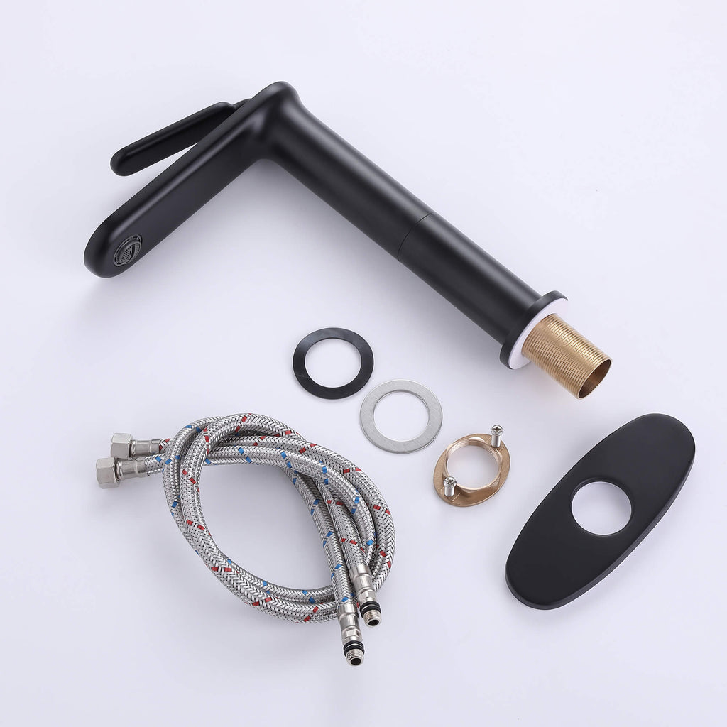 Modern Single-Handle Tall Spout Bathroom Sink Faucet for Vessel Sinks