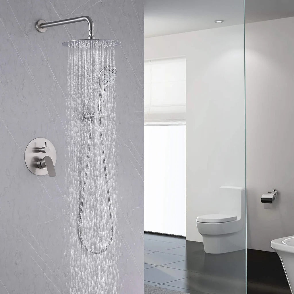 Wall-Mounted Pressure Balance Shower System with Handheld