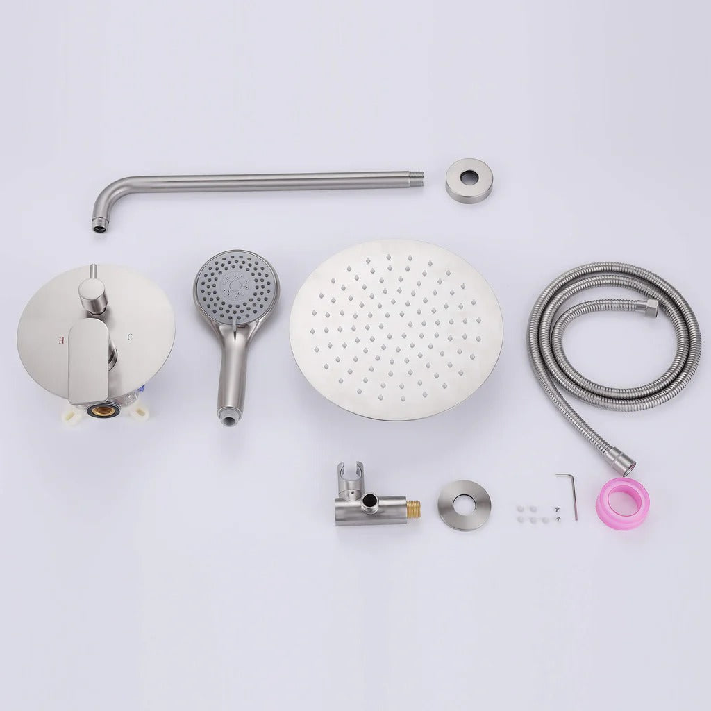 Wall-Mounted Pressure Balance Shower System with Handheld