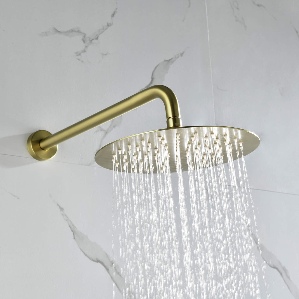 Wall-Mounted Shower System with Rain Shower Head and Handheld Shower