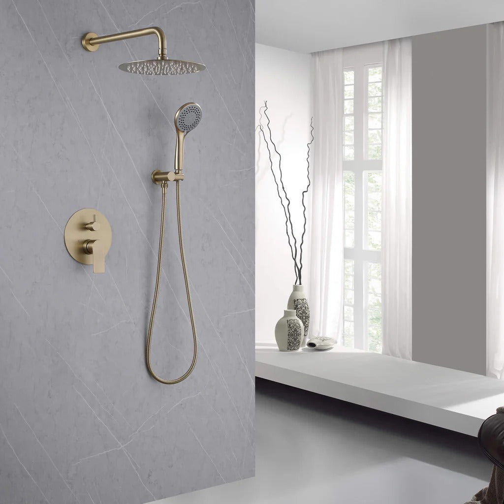 Wall-Mounted Pressure Balance Shower System with Handheld