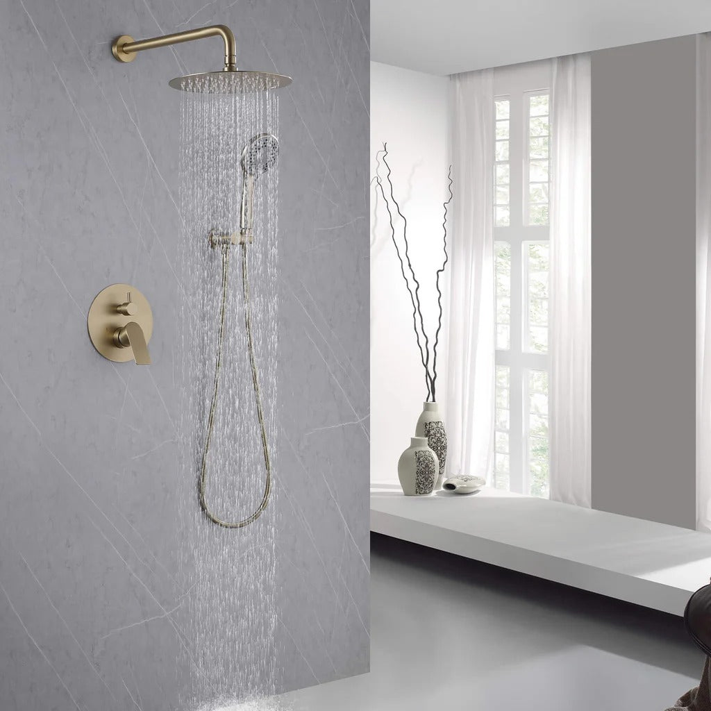 Wall-Mounted Pressure Balance Shower System with Handheld