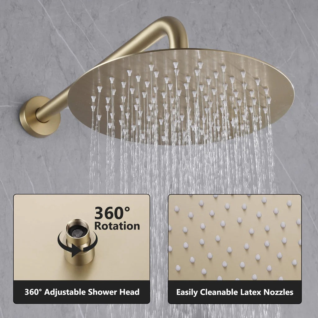 Wall-Mounted Pressure Balance Shower System with Handheld