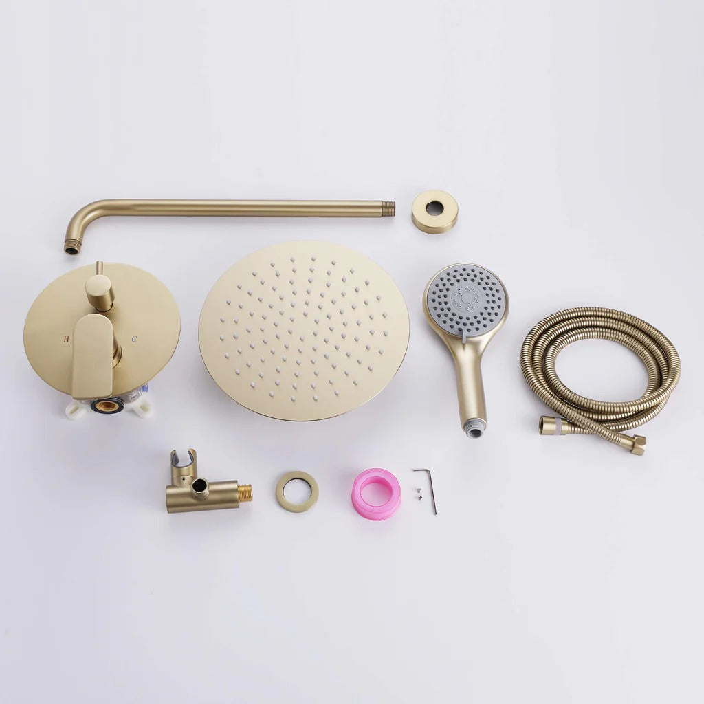 Wall-Mounted Pressure Balance Shower System with Handheld