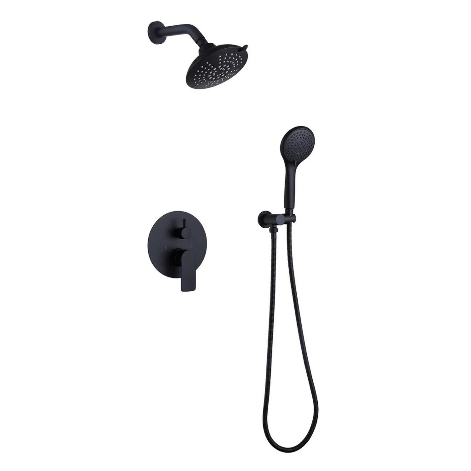 Shower System with 5-Setting Shower Head and 3-Setting Handheld Spray