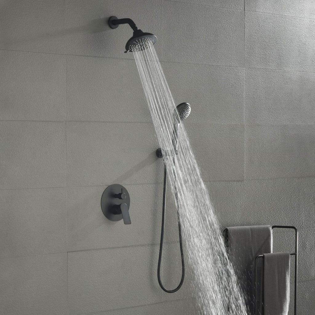 High-Pressure Rainfall Shower System with 5-Function Handheld and Pressure Balance Valve