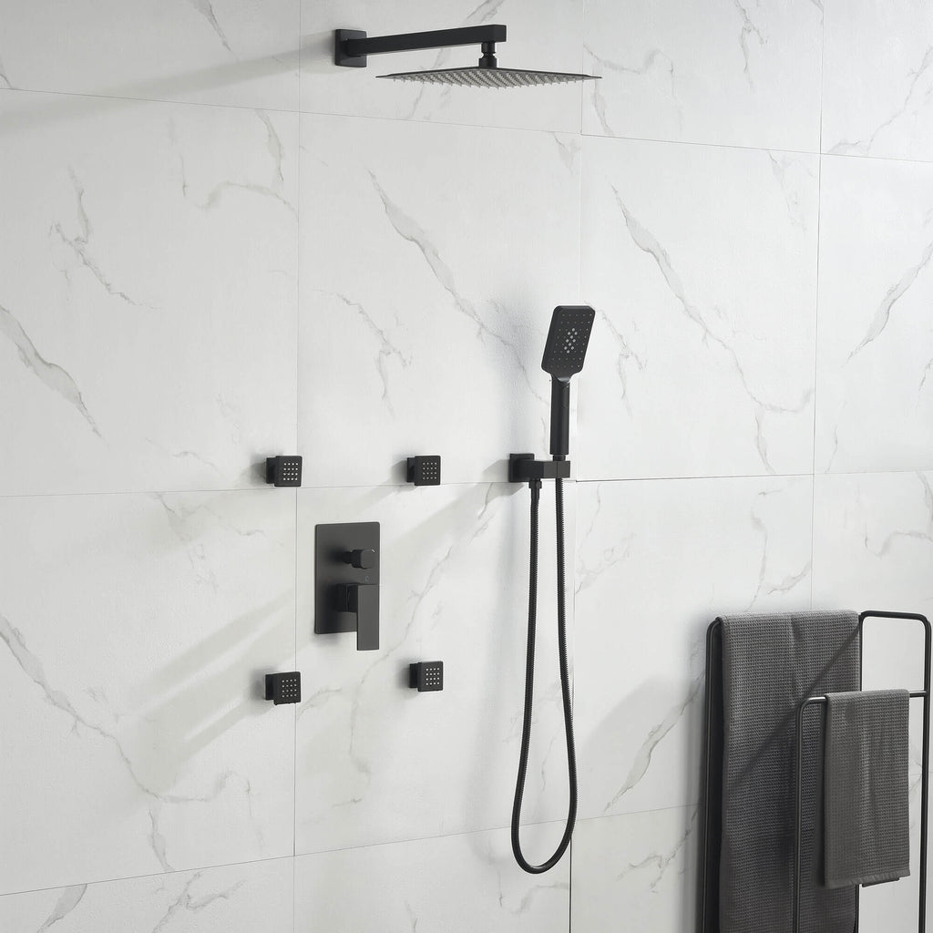 Shower System with Handheld Showerhead and 4-Jet Body Spray