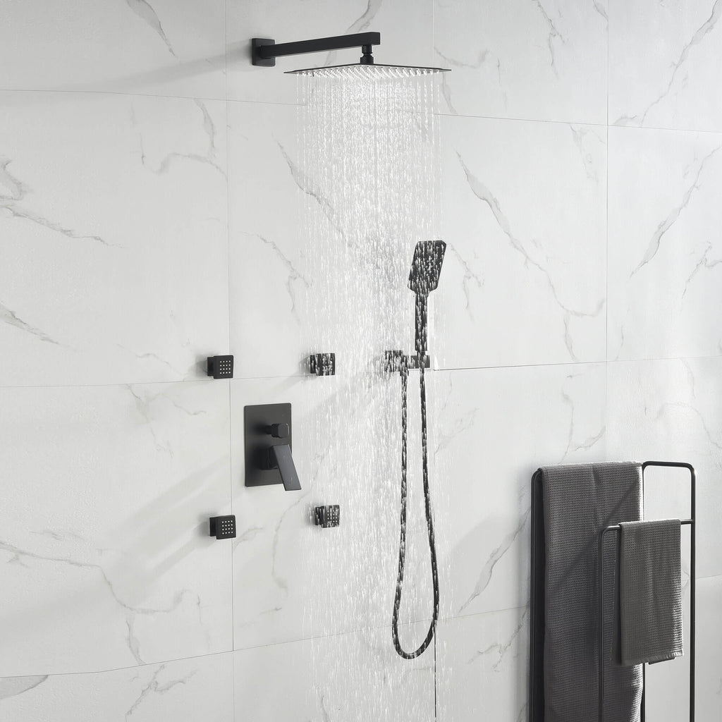 Shower System with Handheld Showerhead and 4-Jet Body Spray