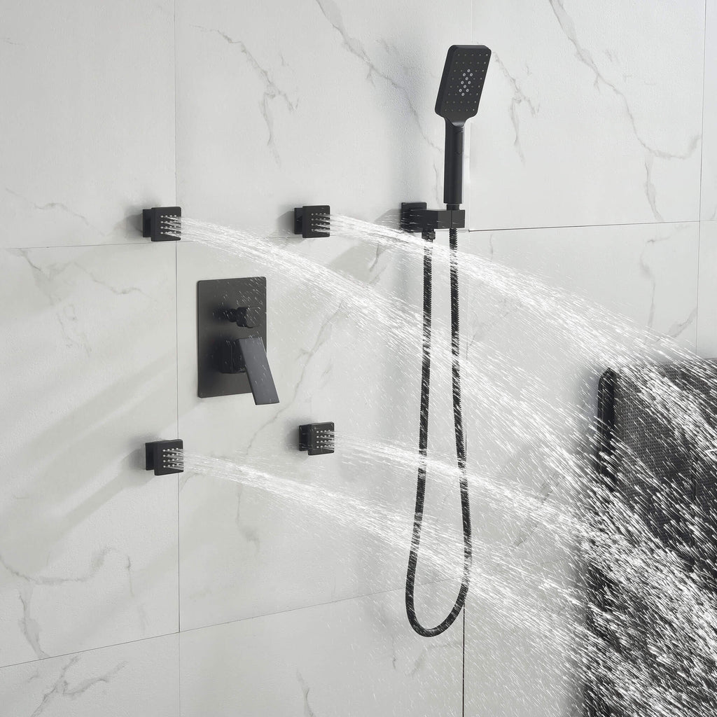 Shower System with Handheld Showerhead and 4-Jet Body Spray