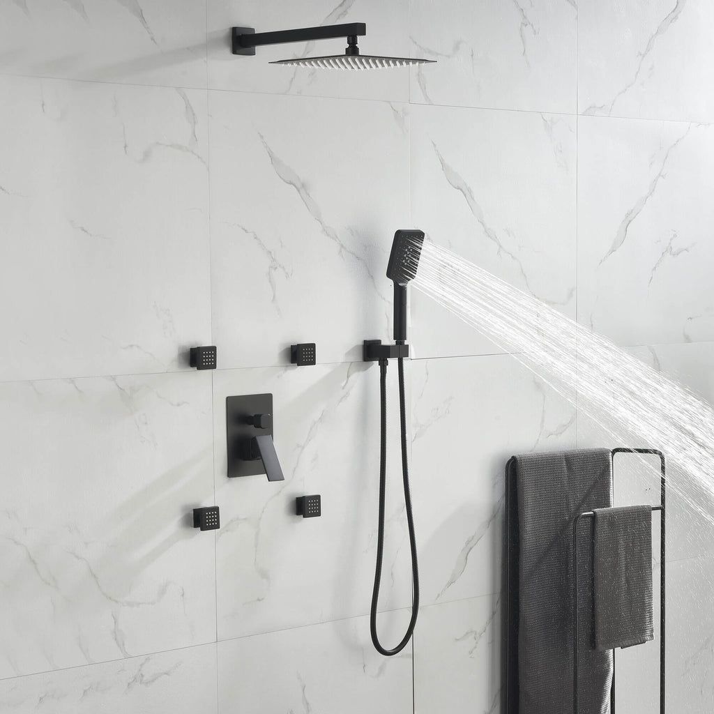 Shower System with Handheld Showerhead and 4-Jet Body Spray